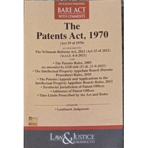Law & Justice Publishing Co's Patents Act, 1970 Bare Act 2024